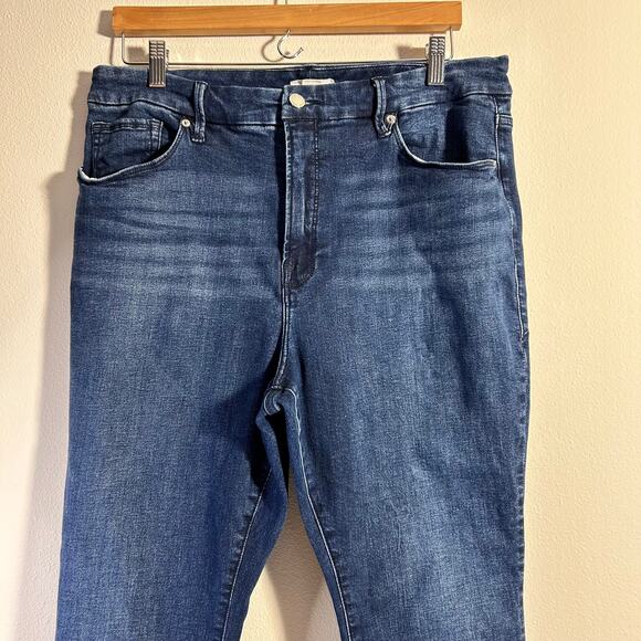 Good American Women's Frayed Raw Hem Good Legs Skinny Jeans Size 16 - Picture 4 of 16